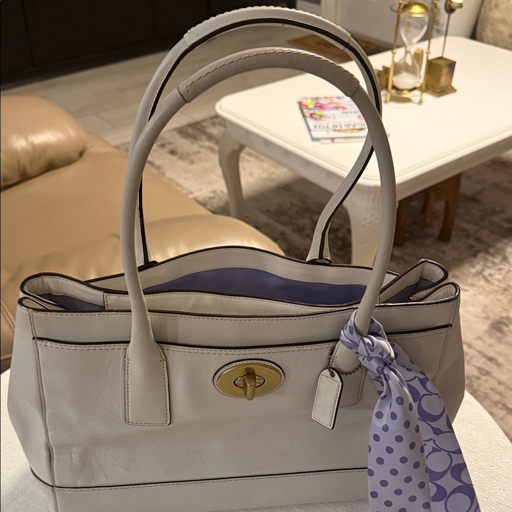 Coach Tote with Lavender Interior